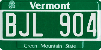 VT license plate BJL904