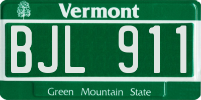 VT license plate BJL911