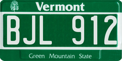 VT license plate BJL912