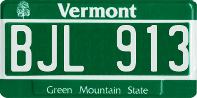 VT license plate BJL913
