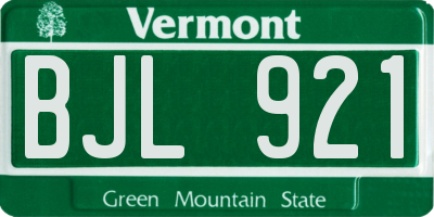 VT license plate BJL921