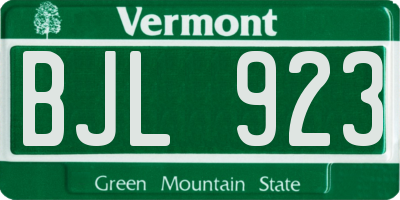 VT license plate BJL923
