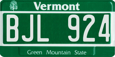 VT license plate BJL924