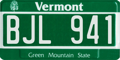 VT license plate BJL941