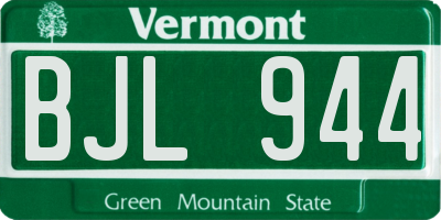 VT license plate BJL944