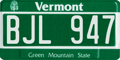 VT license plate BJL947