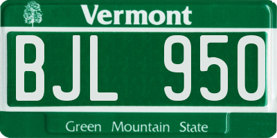 VT license plate BJL950