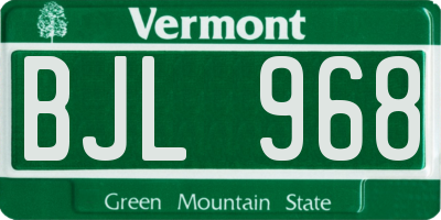 VT license plate BJL968