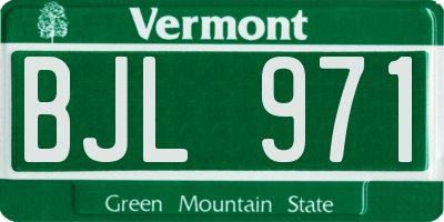 VT license plate BJL971