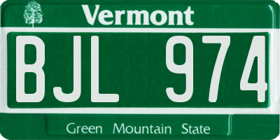 VT license plate BJL974