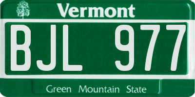 VT license plate BJL977