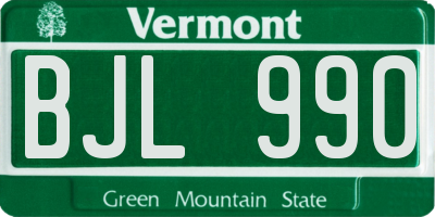 VT license plate BJL990