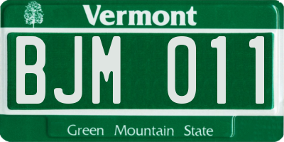 VT license plate BJM011