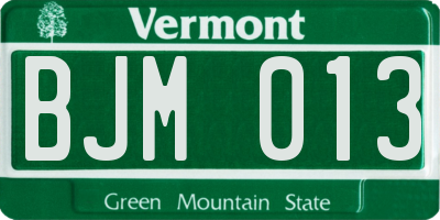 VT license plate BJM013
