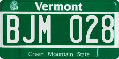 VT license plate BJM028