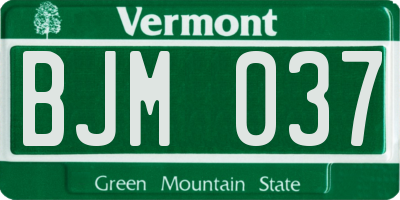 VT license plate BJM037