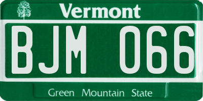 VT license plate BJM066