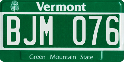 VT license plate BJM076