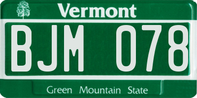 VT license plate BJM078