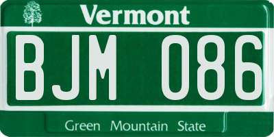 VT license plate BJM086