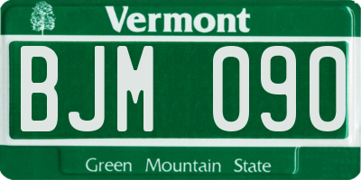 VT license plate BJM090