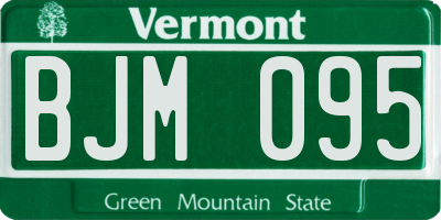 VT license plate BJM095