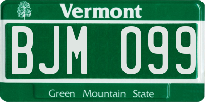 VT license plate BJM099