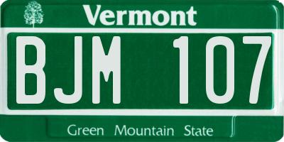 VT license plate BJM107