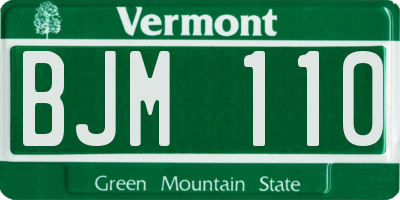 VT license plate BJM110