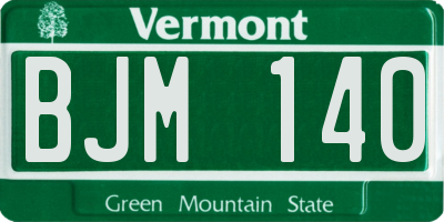 VT license plate BJM140