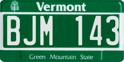 VT license plate BJM143
