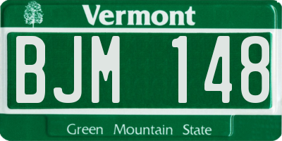 VT license plate BJM148