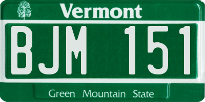 VT license plate BJM151