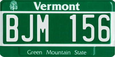 VT license plate BJM156