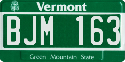 VT license plate BJM163
