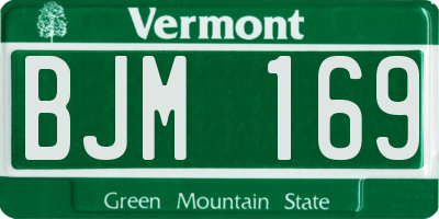 VT license plate BJM169