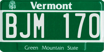 VT license plate BJM170