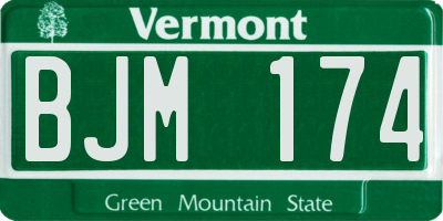VT license plate BJM174