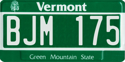VT license plate BJM175