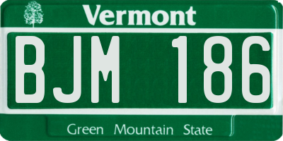 VT license plate BJM186