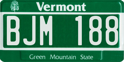 VT license plate BJM188