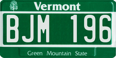 VT license plate BJM196