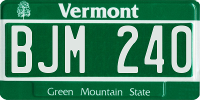 VT license plate BJM240