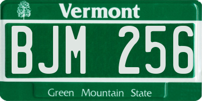 VT license plate BJM256