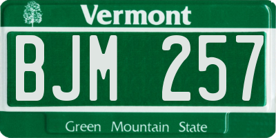 VT license plate BJM257