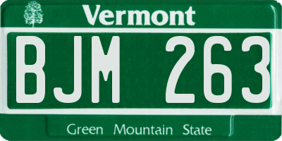 VT license plate BJM263