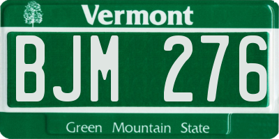 VT license plate BJM276