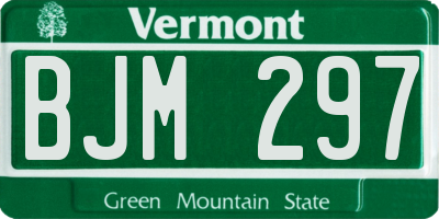 VT license plate BJM297