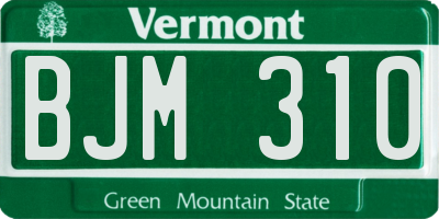 VT license plate BJM310
