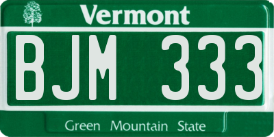 VT license plate BJM333
